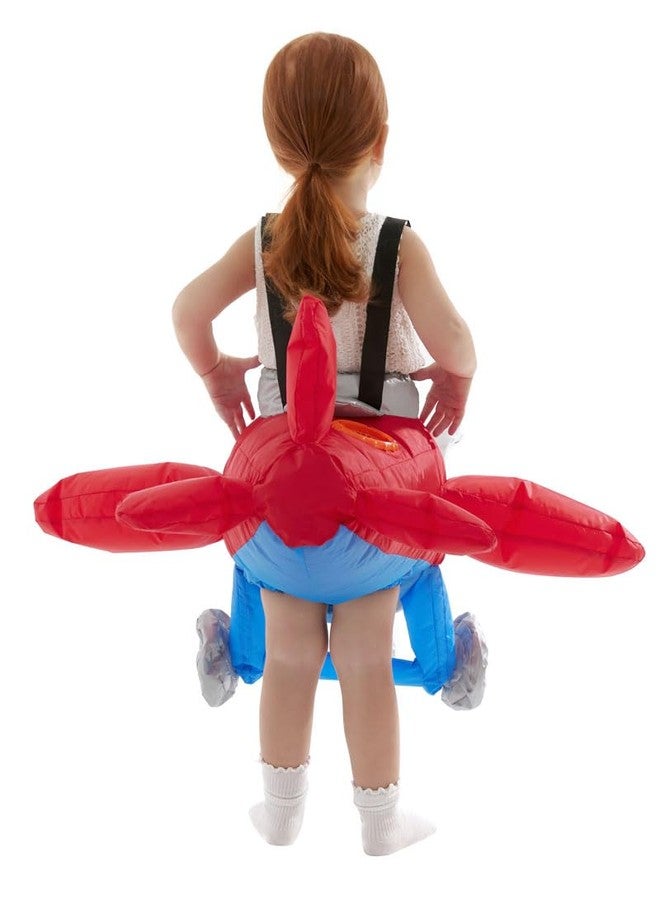 HSCTEK Inflatable Airplane Costume Toddler Boys Girls, Blow up Flying Plane Cosplay Kids, Flight Halloween Rider Clothes Child 012345T Red - Image 5